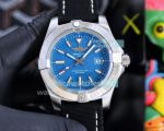 High Replica Breitling Avenger Blue Dial Silver Bezel  Black Nylon Canvas Strap Watch 43mm